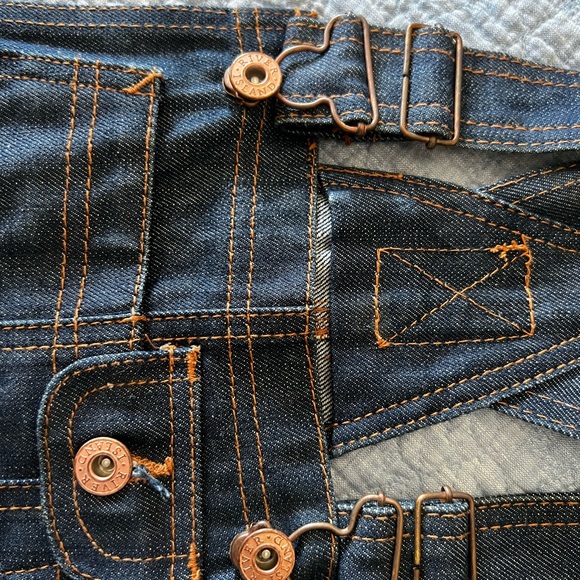 Overall denim shorts. Never worn. Excellent condition. - Picture 5 of 6